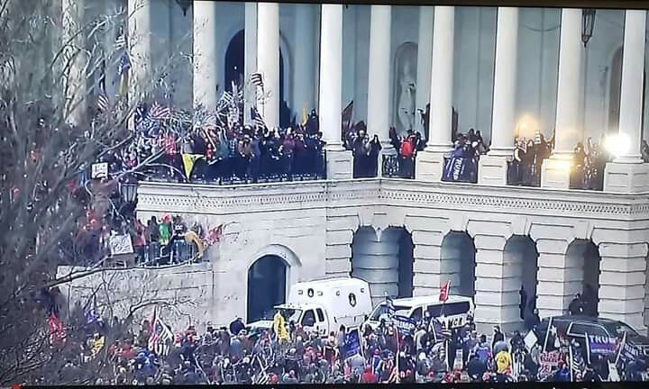 Protesters forcing their way into the U.S. Capitol
