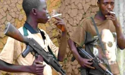 Well-armed Fulani herdsmen smoking marijuana