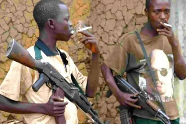 Well-armed Fulani herdsmen smoking marijuana