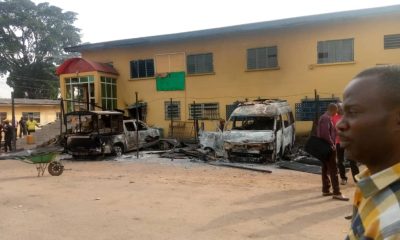 Torched Imo State Police Headquarters