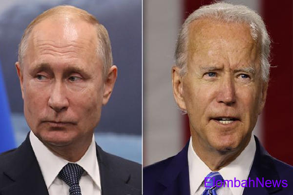 President of the United States Joe Biden with Russian President Vladimir Putin