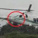 A helicopter allegedly belonging to the Nigerian Maritime Administration and Security Agency (NIMASA) caught on video while landing deep in the forest