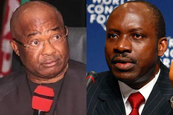 Governor of Imo State, Senator Hope Uzodinma and Anambra State governorship aspirant, Professor Chukwuma Soludo