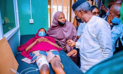 Vice president Yemi Osinbajo visits victims of Kaduna train terrorist attack
