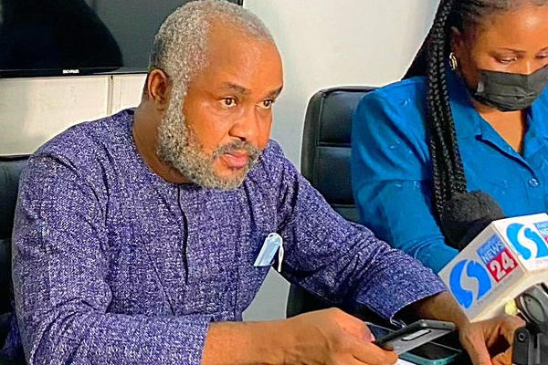 National Coordinator of Human Rights Writers Association of Nigeria (HURIWA), Comrade  Emmanuel Onwubiko, during a press briefing