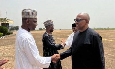 Peter Obi arrives Kaduna Airport