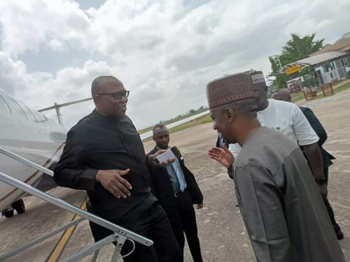 The Deputy Governor of Taraba State, Engr Haruna Manu receives HE Peter Obi