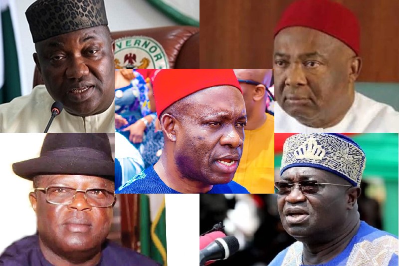 South East Governors - Ugwuanyi Ifeanyi, Hope Uzodinma, David Umahi, Okezie Ikpeazu, Charles Soludo