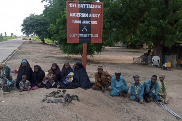 Boko Haram terrorists surrender to Army along with their family