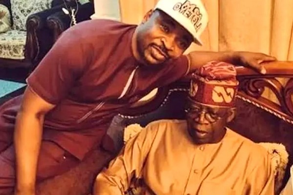 Musiliu Akinsanya, popularly known as MC Oluomo, with his godfather, the All Progressives Congress (APC) presidential candidate, Alhaji Bola Ahmed Tinubu