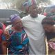 Governor Samuel Ortom of Benue State consoling women whose family members were massacred by Fulani herdsmen