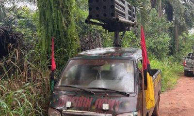 Improvised artillery guns made by separatist group, the Biafra National Guards (BNG)