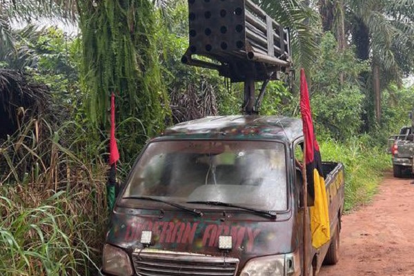 Improvised artillery guns made by separatist group, the Biafra National Guards (BNG)