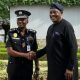 Chairman Police Service Commission, Dr. Solomon Arase CFR, rtd Inspector General of Police congratulating the Inspector General of Police, Dr. Kayode Egbetokun after his Confirmation yesterday, October 31st, 2023 at the Presidential villa Abuja.