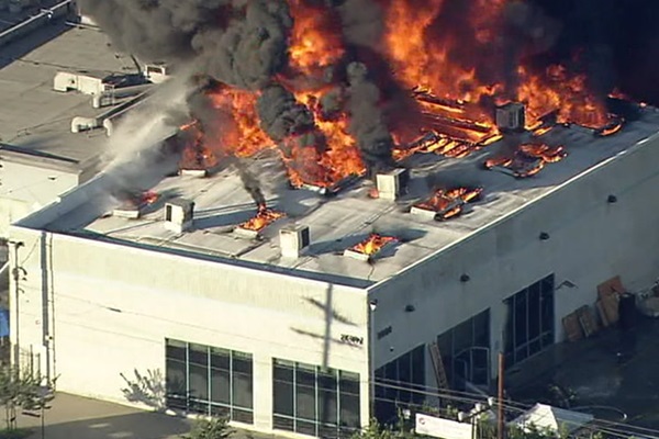 Building on fire