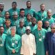 Super Eagles at Aso Rock
