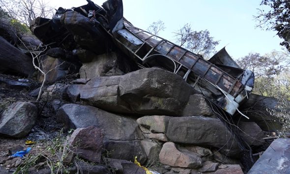 45 South African worshippers on Easter pilgrimage perished as bus plunged into a ravine and busted into flames