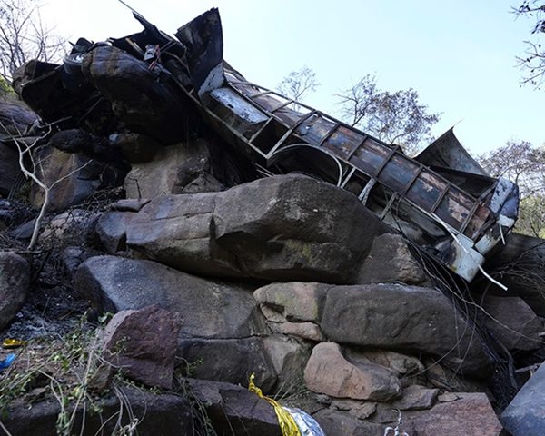 45 South African worshippers on Easter pilgrimage perished as bus plunged into a ravine and busted into flames