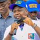 Agbasimelo with Mic in a rally with Abure (left) when the going was good