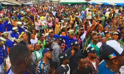 Crowd of enthusiastic APC supporters at the rally