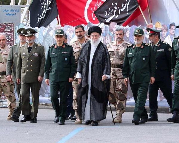 Supreme Leader of Iran, Ayatollah Ali Khamenei, with his military leaders