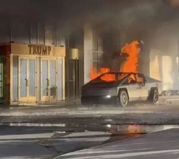 Tesla cybertruck explodes outside Trump’s hotel in Las Vegas