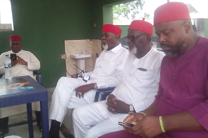 Chief George Moghalu with Labour Party Stakeholders at Nzam, Anambra West Local Government Area
