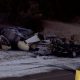 Charred remains of the crashed plane