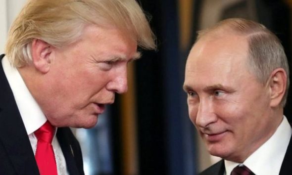 President Donald Trump and President Vladimir Putin during a tete-a-tet