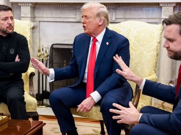 President Donald Trump and Vice President James David Vance embarrassing Ukrainian President Volodymyr Zelensky at the White House