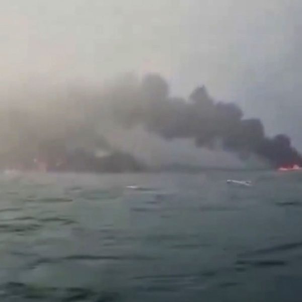 Cargo ship collides with oil tanker