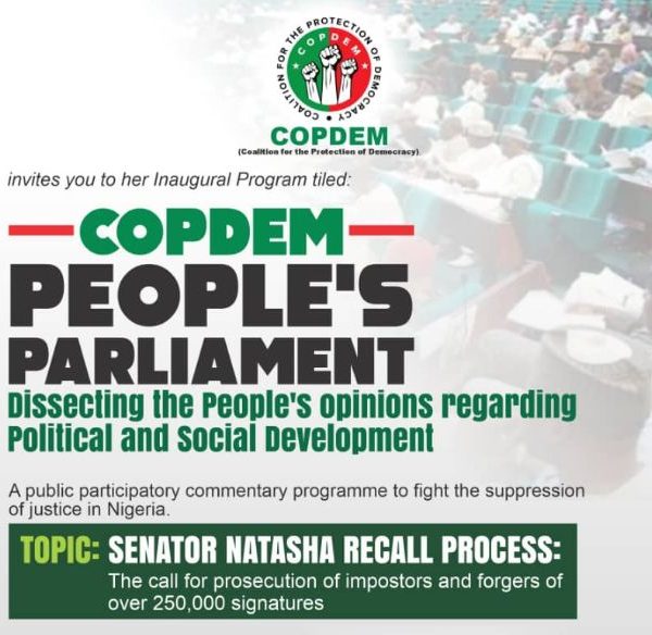 COPDEM holds discourse on Sen. Akpoti-Uduaghan’s recall process