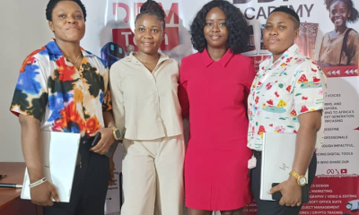 Some of the Cohort 4 UI/UX students of DDM Academy with the lead UI/UX designer, Oluchi Ethel Christian