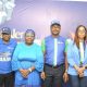 L-R: Oyinkan Kusamotu, Principal Legal Officer, Lagos State Lotteries and Gaming Authority; Adetunji Mustafa, Divisional Head, Strategy, Innovation and Business Transformation, Fidelity Bank Plc; Aboluwade Margaret, South-West Zonal Coordinator, Federal Competition and Consumer Protection Council [FCCPC]; Osita Ede, Divisional Head, Product Development, Fidelity Bank Plc; Chetachi Okechukwu, Regional Bank Head, Ikoyi, Fidelity Bank; and Aigbadon Ehi, Surveillance and Investigation Officer, FCCPC; at the second and third Monthly draws of the Fidelity Bank, Get Alert In Millions Season 6 (GAIM 6) promo in Lagos recently