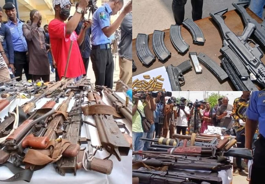 Guns recovered from suspects
