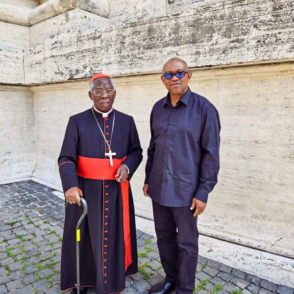 Just In: Peter Obi attends lying in state of Pope Francis