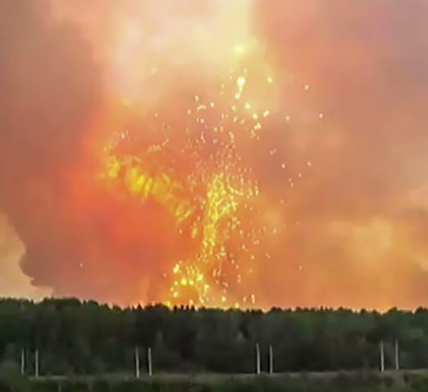 Large explosions rock Russian ammunition depot east of Moscow