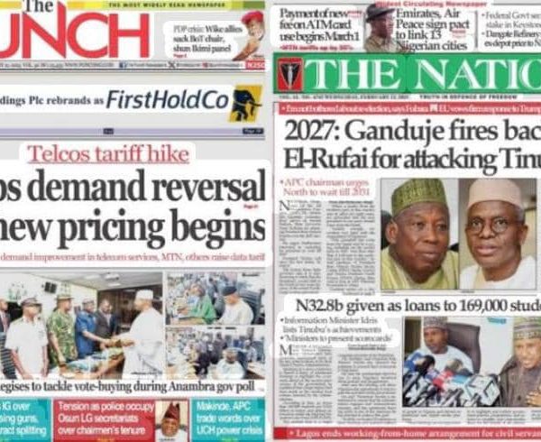 Top Nigerian newspaper headlines for Monday, 28th April, 2025