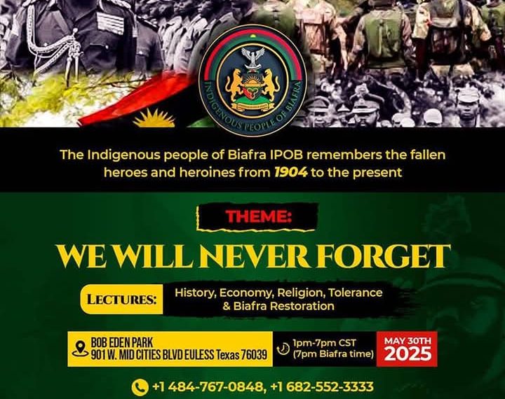 IPOB USA defies odds, plans Biafra heroes day in Texas