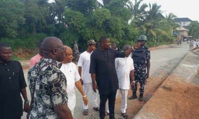 Inspection by Commissioner of Industry and Mayor Nnewi North, of the Ukwaka bridge in Umuezena Umudim, Nnewi, Anambra state