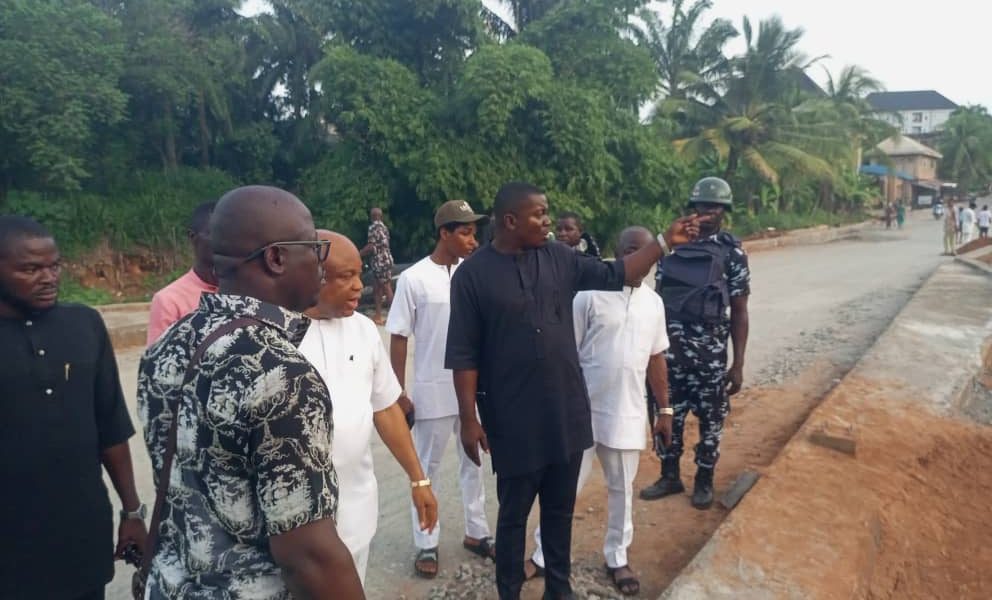 Inspection by Commissioner of Industry and Mayor Nnewi North, of the Ukwaka bridge in Umuezena Umudim, Nnewi, Anambra state