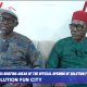 Comrade Don Onyenji and Dr. Law Mefor at the Press briefing ahead of grand opening of Solution Fun City, Awka