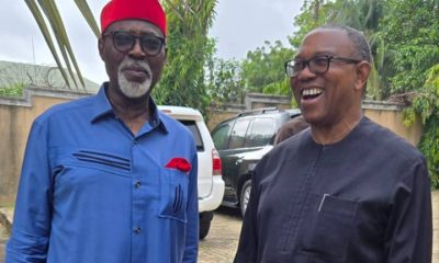 Labour Party governorship candidate, Chief Dr. George Moghalu (Ohamadike) with Mr. Peter Obi over the weekend