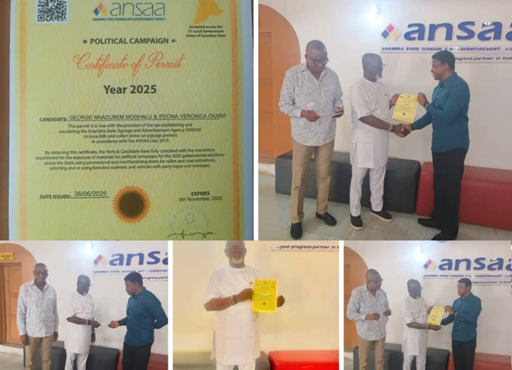 Labour Party pays ₦50m Anambra State Signage and Advertisement Agency (ANSAA) campaign permit fee