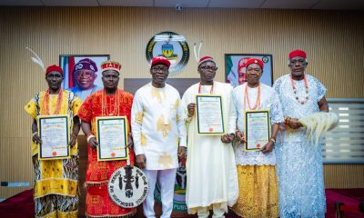 Soludo presents certificate of recognition to 4 traditional rulers