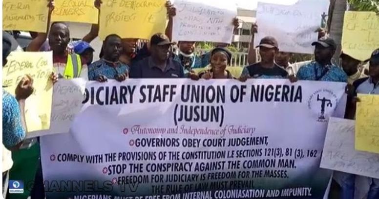 Members of JUSUN protesting