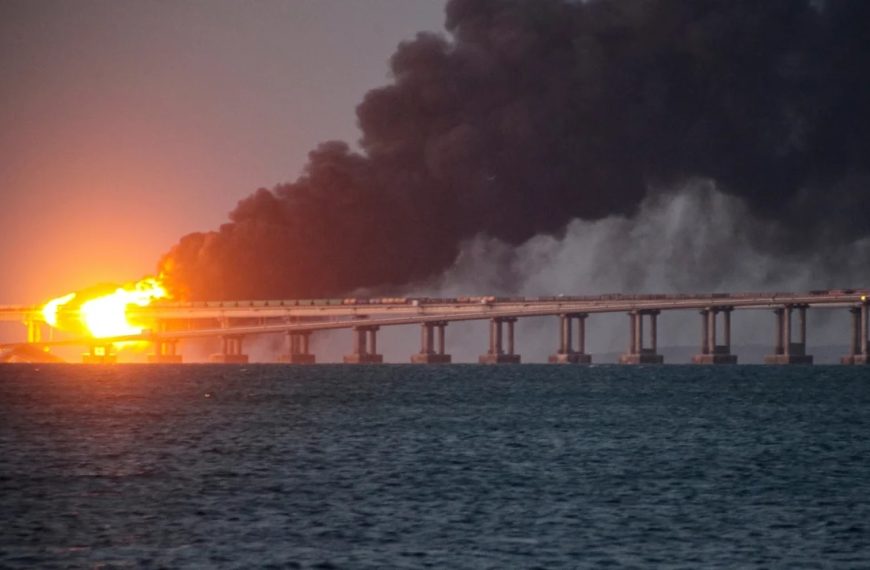 Ukraine hits Crimea bridge with underwater explosives