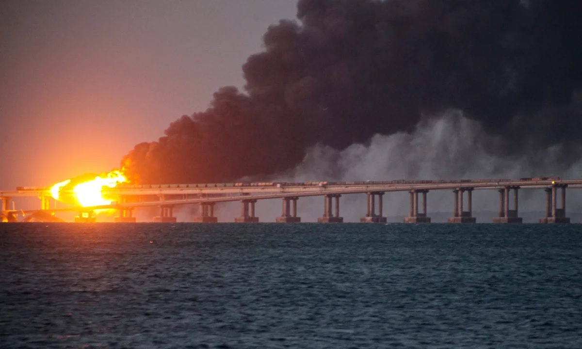 Ukraine hits Crimea bridge with underwater explosives