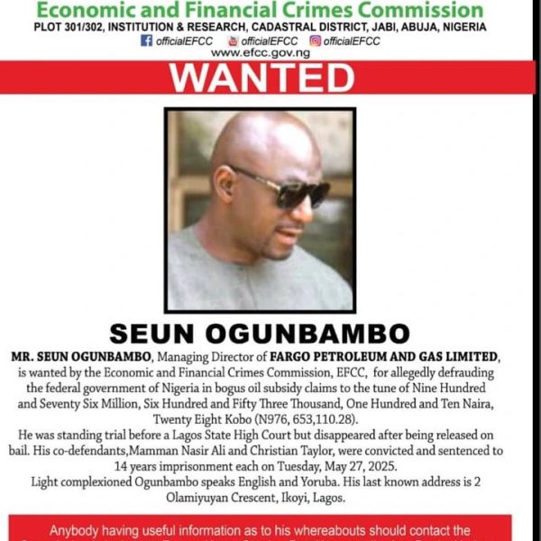EFCC declares Fargo Petroleum MD wanted over subsidy fraud