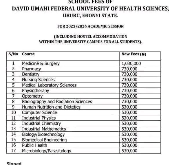 Umahi university sparks outrage with million-naira federal school fees”